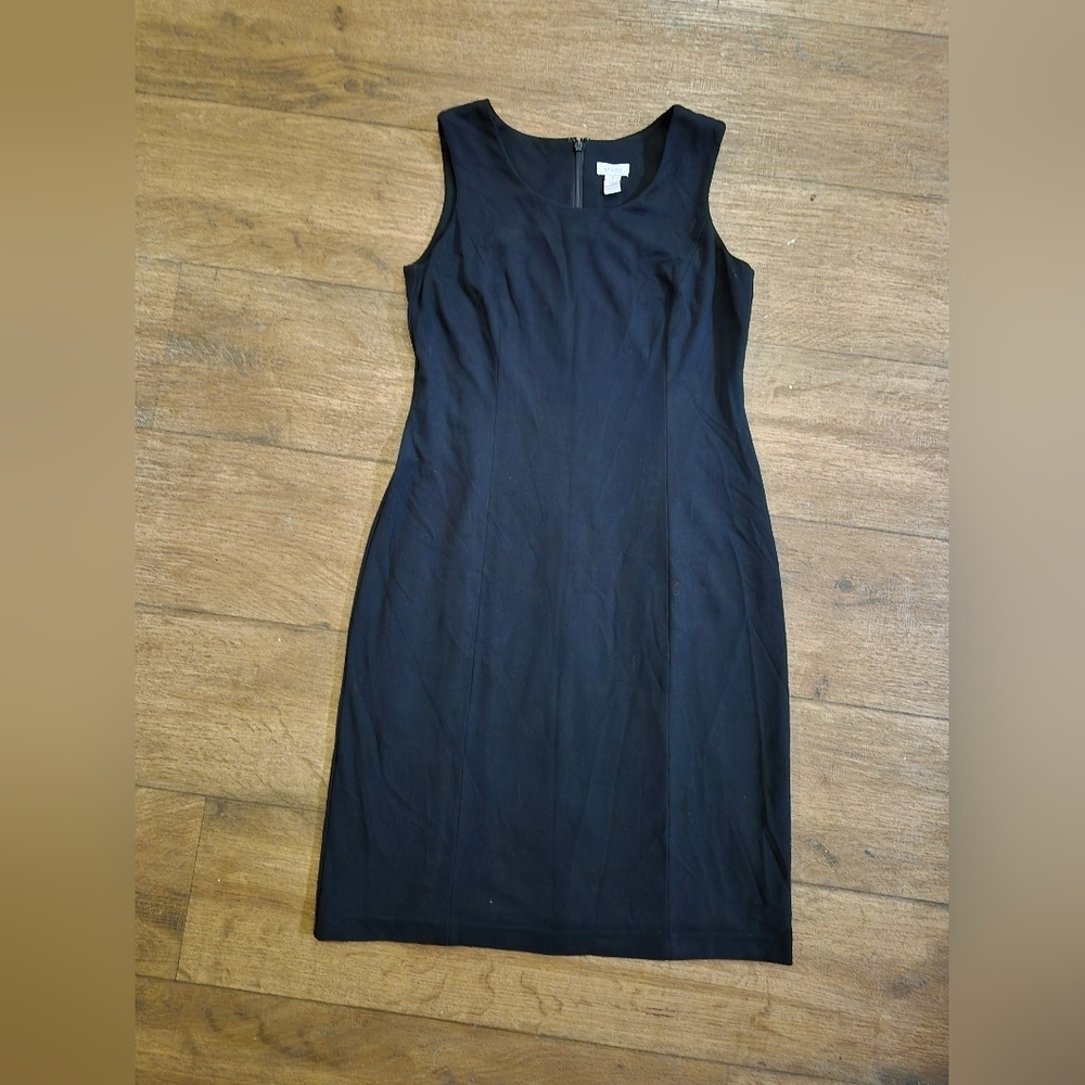 Chico's Size 1 (Med/8) Sheath Dress Black Sleeveless Versatile Classic Staple
